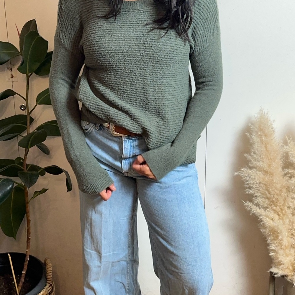 If It Were Me Olive Knit Top